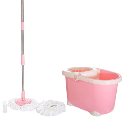 Abhinandan 360� Rotary Floor Cleaning Mop with Plastic Spinner (Pink) Abhinandan 360� Rotary Floor Cleaning Mop with Plastic Spinner (Pink)