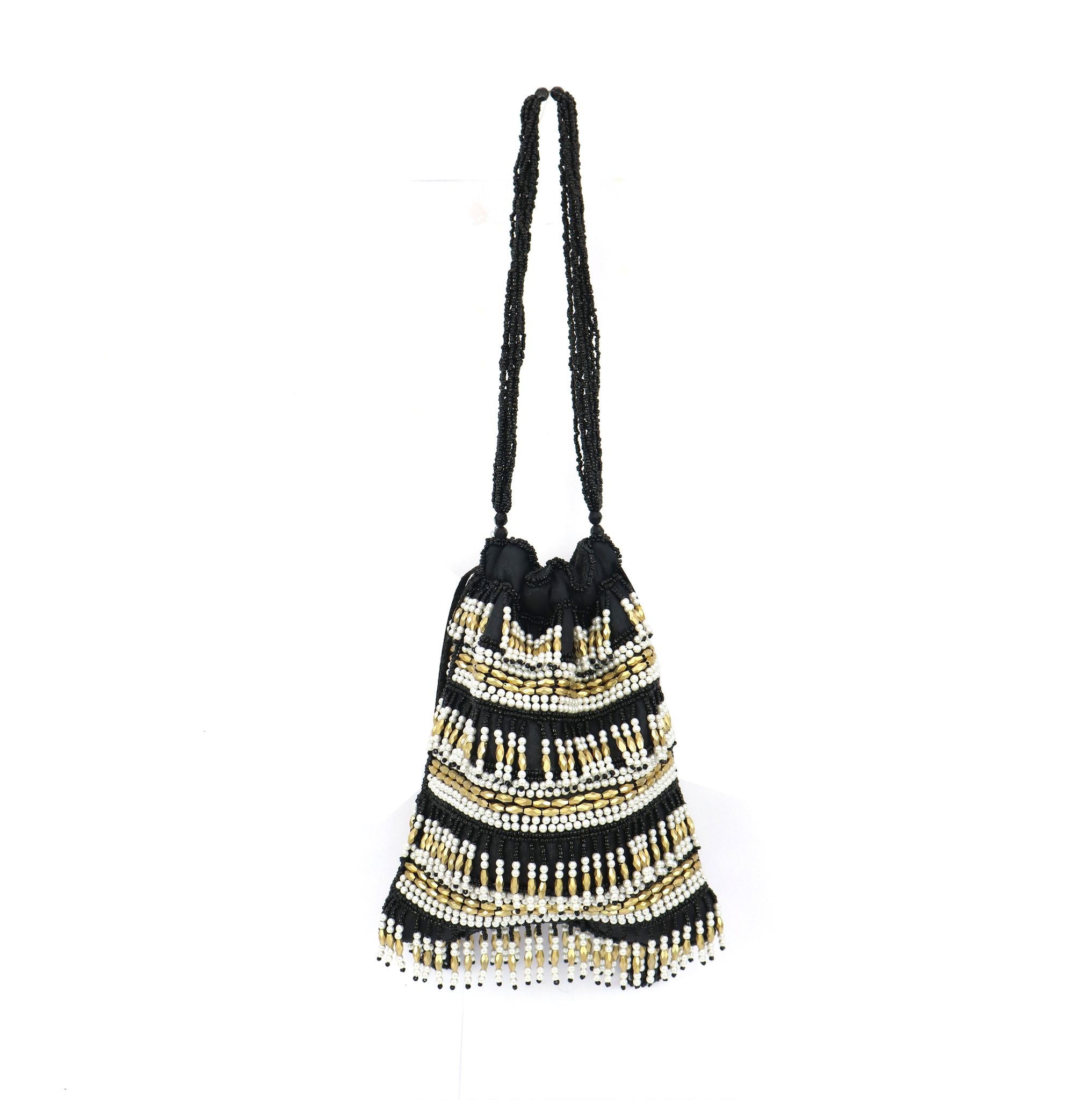 Royel Style Potli Bag for Girls handy and Trendy Black Polti-Black