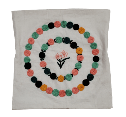 Nirjhari Crafts Hand Emroidered 100% Cotton White with Colorful Design Cushion Cover Set (Pack of 4) Nirjhari Crafts Hand Emroidered 100% Cotton White with Colorful Design Cushion Cover Set (Pack of 4)