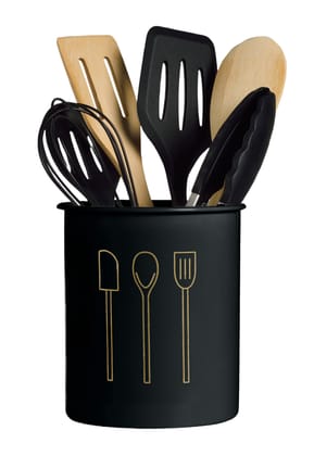 Classyo Cutlery & Spatula Holder, Ladle/Serving Spoon Stand for Kitchen (Black) Classyo Cutlery & Spatula Holder, Ladle/Serving Spoon Stand for Kitchen (Black)