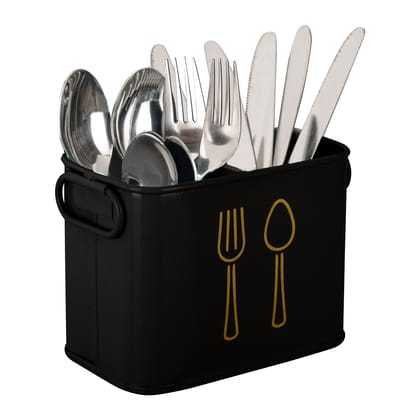 Classyo Galvanised Steel Cutlery Holder & Spoon Stand for Kitchen & Dining Table (Black) Classyo Galvanised Steel Cutlery Holder & Spoon Stand for Kitchen & Dining Table (Black)