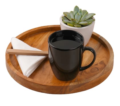 Classyo Wooden Tray for Serving, Dining Table Organizer, Serving Tray, Centre Table Decor for Home Kitchen- Wooden Tray for Decoration- Trays for Serving (11 inch, Round Tray) Classyo Wooden Tray for Serving, Dining Table Organizer, Serving Tray, Centre Table Decor for Home Kitchen- Wooden Tray for Decoration- Trays for Serving (11 inch, Round Tray)