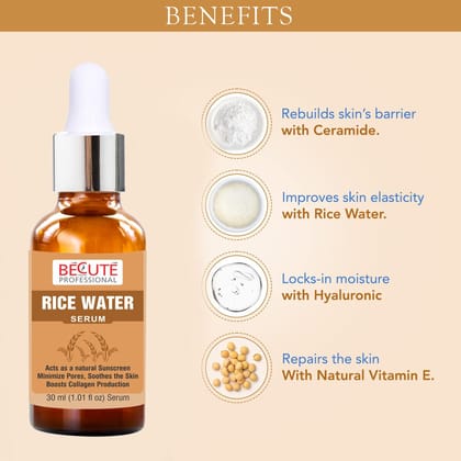 BECUTE Professional Rice Water Face Serum for Acne & Pigmentation Control 30 mL