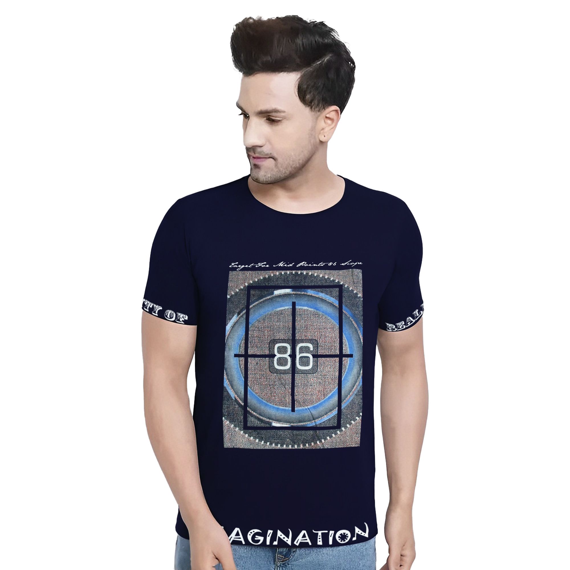 Stylish Men's Round Neck T-Shirt - Regular Fit Tee for Fashionable Comfort