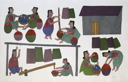 Tribes India Handmade Painting Gond Canvas 35X22 1TPNGNDMP05283 - 5