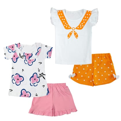 CATCUB Girl's Cotton Top & Shorts/Hot Pants Combo (Top & Shorts, CC-100-133-3-4) Multicolour CATCUB Girl's Cotton Top & Shorts/Hot Pants Combo (Top & Shorts, CC-100-133-3-4) Multicolour