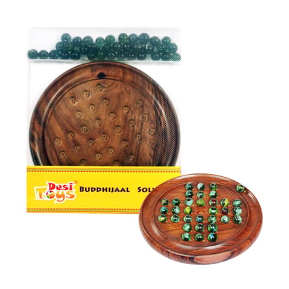 Desi Toys Brainvita Marble Game | Wooden Solitaire Game Board | Brain Strategy | Mind Challenging | Suitable for Ages 8 Years and Up | Multicolor | Single Player Games | Best Gift for Kids & Adults