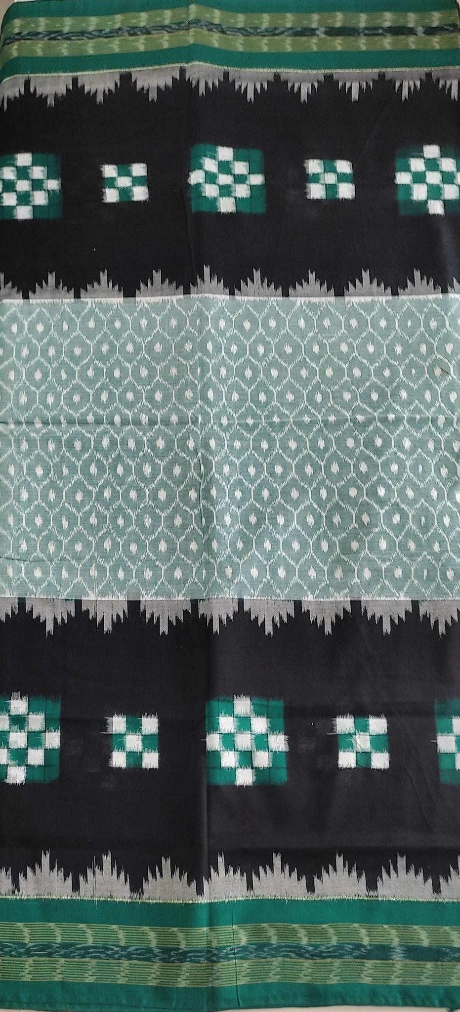 Sambalpuri Plain Border Pure Cotton  Pasapalli Saree