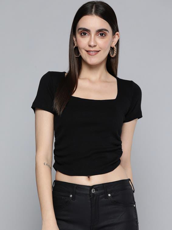 Women Zip Ribbed Crop Top - Trendy Style and Flattering Fit