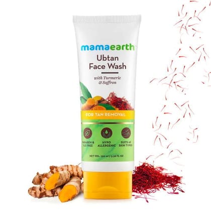  **<H1>Mamaearth Ubtan Face Wash with Turmeric & Saffron for Tan Removal</H1>**