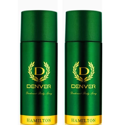 Denver Hamilton Deodorant Body Spray 165 ml Each (Pack of 2)Long Lasting Deo Body Spray