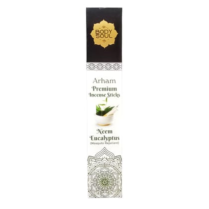 Bodysoul Neem Eucalyptus Premium Incense Sticks 20gm| Pack of 6| Neem Eucalyptus for Mosquito Repelllant| 100% Natural & Charcoal Free | Neem Agarbatti…