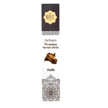 Bodysoul Oudh Premium Incense Sticks 20gm |Pack of 6| Agarbatti for Puja| 100% Natural & Charcoal Free| Oudh Agarbatti| Aromatherapy Meditation…