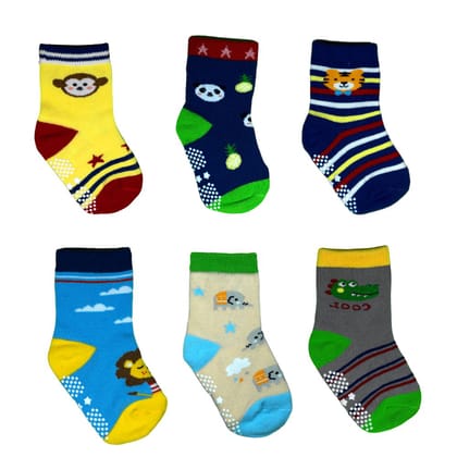 Secure Steps Unisex Baby Cotton Anti Slip Socks with Grip for 1-3Yrs. Secure Steps Unisex Baby Cotton Anti Slip Socks with Grip for 1-3Yrs.