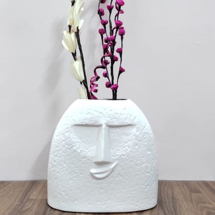 DZIGN Smiling Face Vase 8 Inches, Vase for Living Room & Home Decor, White Vase DZIGN Smiling Face Vase 8 Inches, Vase for Living Room & Home Decor, White Vase