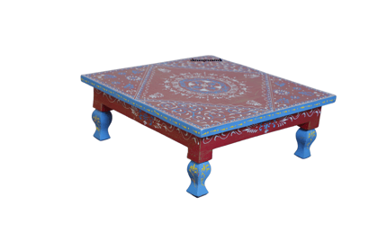 Wooden Handpainted Chowki/Bajot For diwali home Decor,Living home Furniture