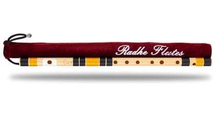 Radhe Flutes | C Natural | Right Handed | With Velvet Cover | Tuned With Tanpura A=440Hz | PVC Fiber | Black & Orange Radhe Flutes | C Natural | Right Handed | With Velvet Cover | Tuned With Tanpura A=440Hz | PVC Fiber | Black & Orange