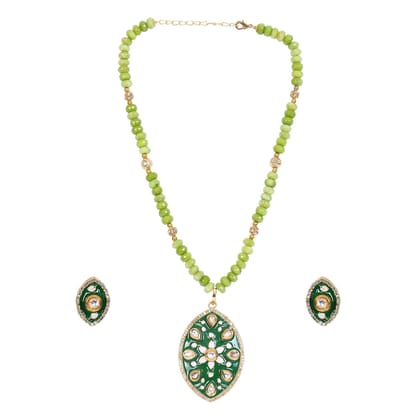 Unique Dazzling Beads Green Jade Beads Jewelry Set Unique Dazzling Beads Green Jade Beads Jewelry Set