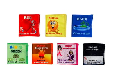 Skyculture� Colours Cloth Book - English Language, Soft Fabric Toy Book for Early Learning Lightweight and Foldable (Pack of 7) for Kids Skyculture� Colours Cloth Book - English Language, Soft Fabric Toy Book for Early Learning Lightweight and Foldable (Pack of 7) for Kids