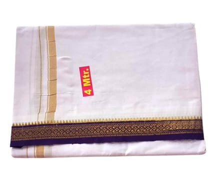 JINKA LAKSHMI COLLECTIONS White Dhoti With Borders Up and Down 4 Meters Unstitched Pack of 1 (Multicolor-1) JINKA LAKSHMI COLLECTIONS White Dhoti With Borders Up and Down 4 Meters Unstitched Pack of 1 (Multicolor-1)