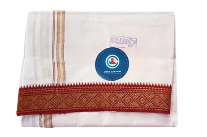 JINKA LAKSHMI COLLECTIONS 100% Cotton Dhoti With Same Big Borders Up and Down 4 Meters Unstitched Pack of 1 (Multicolor-3) JINKA LAKSHMI COLLECTIONS 100% Cotton Dhoti With Same Big Borders Up and Down 4 Meters Unstitched Pack of 1 (Multicolor-3)