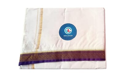 Jinka Lakshmi Collections Combo 100% Handloom Pure Cotton Dhoti For Men 4 Meters Unstitched Pack of 2 (Purple)