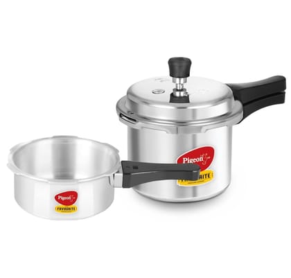 Pigeon By Stovekraft Favourite Aluminium Pressure Cooker Mini Combo with Outer Lid 2, 3 Litre Capacity for Healthy Cooking (Silver) Pigeon By Stovekraft Favourite Aluminium Pressure Cooker Mini Combo with Outer Lid 2, 3 Litre Capacity for Healthy Cooking (Silver)