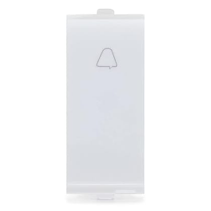 CONA 14011 Platinum Bell Push Modular Switch 10A White with Blue LED Indicator, Single |Door Bell|Electric Switches|ISI Marked Bell Switch for Home, Office, Shop,etc