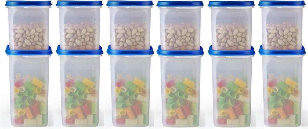 Plastic Multicolor Grocery Container (Pack Of 12)