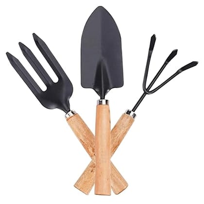 Garden Wooden Tool Set Trowel, Hand Fork & Hand Rake for Gardening Garden Tool Kit (3 Tools) Garden Wooden Tool Set Trowel, Hand Fork & Hand Rake for Gardening Garden Tool Kit (3 Tools)