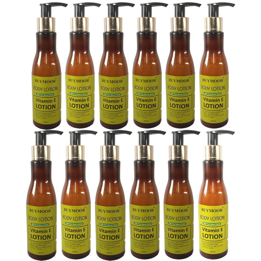 BUYMOOR Vitamin E Deep Nourishing Skin Brightening Body Lotion Men & Women 2400 ML(Pack Of 12).