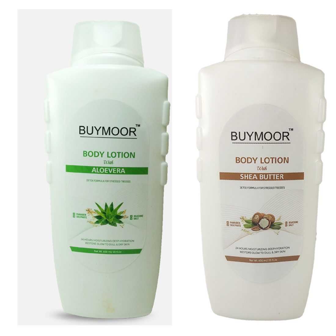 BUYMOOR Aleovera & Shea Butter Deep Nourishing Skin Brightening Body Lotion Men & Women 1300 ML(Pack Of 2).