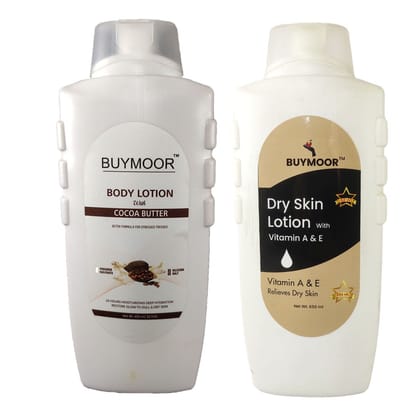 BUYMOOR Cocoa Butter & Vitamin A & E Deep Nourishing Skin Brightening Body Lotion Men & Women 1300 ML(Pack Of 2).