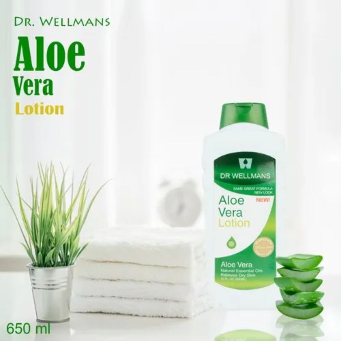 DR WELLMANS Aloevera Body Lotion For Men & Women - 650 ML