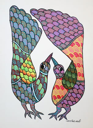 Tribes India Handmade Gond Paper Painting