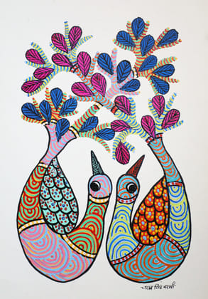 Tribes India Handmade Gond Paper Painting