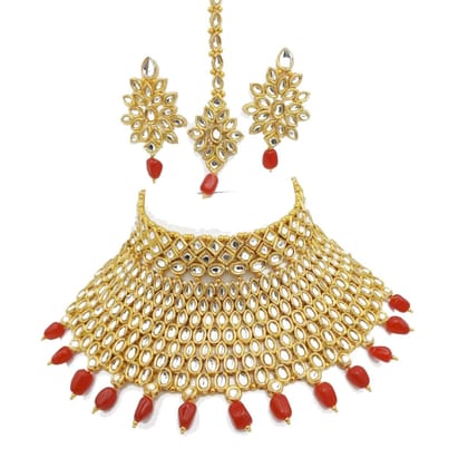 Gold Plated Kundan Necklace Set