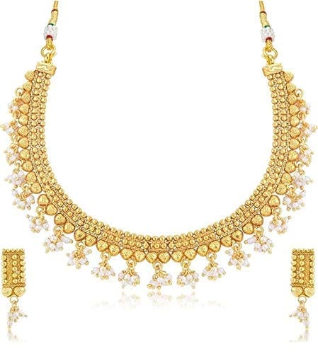 Glorious Gold Plated Wedding jewellery Pearl Chocker