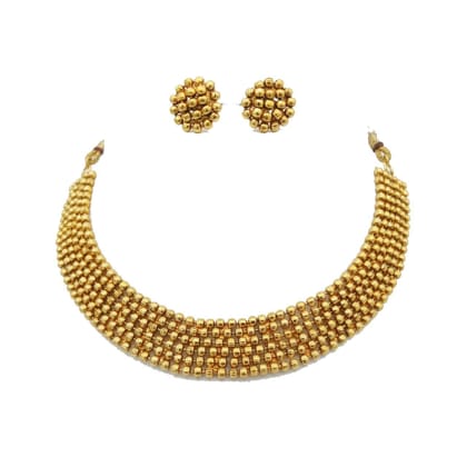 Gold Tone South Style Choker Necklace Set For Women