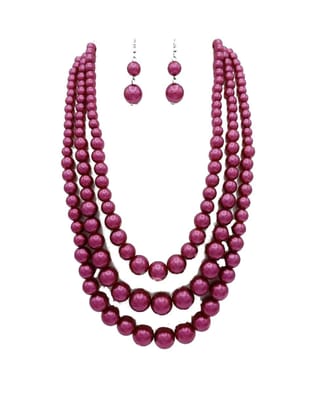 Three Layer Fancy Beads Necklace Set For Women