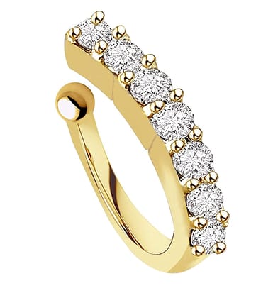 Nakoda Art Jewellery Gold Plated Clip On Nose Rings Without Piercing for Women Stylish.