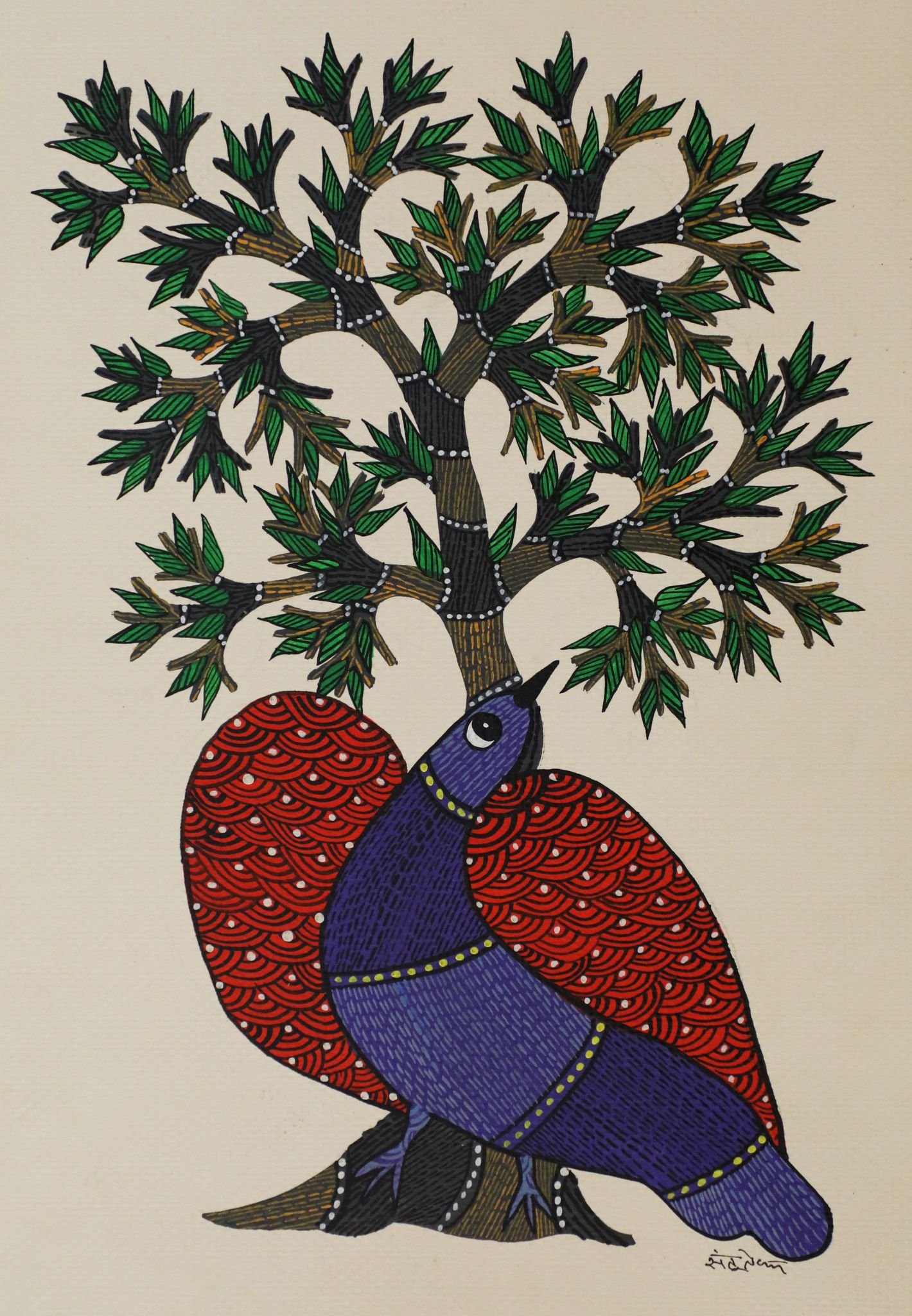 Tribes India Handmade Gond Paper Painting