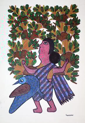 Tribes India Handmade Gond Paper Painting