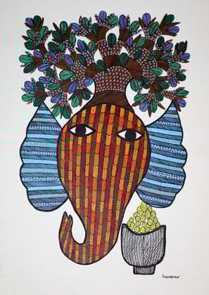 Tribes India Handmade Gond Paper Painting