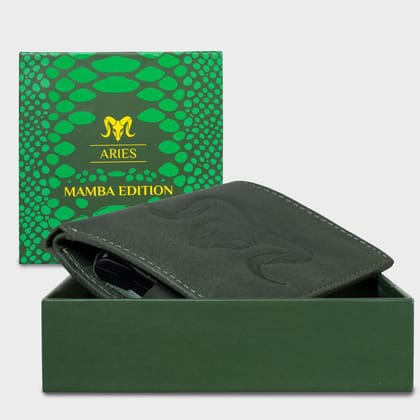 Aries Men Casual Green Genuine Leather RFID Card Holder (8 Card Slots) Aries Men Casual Green Genuine Leather RFID Card Holder (8 Card Slots)