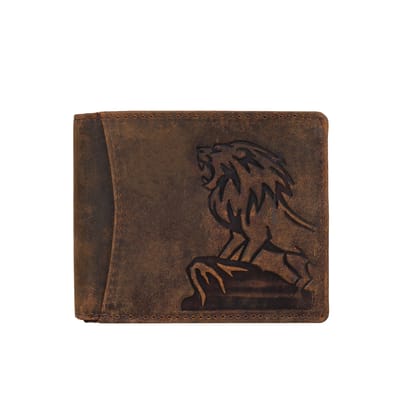 Aries Men Casual Brown Genuine Leather RFID Wallet (6 Card Slots) Aries Men Casual Brown Genuine Leather RFID Wallet (6 Card Slots)
