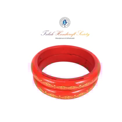 FHS Rajasthani Design  Lac Bangles Set - Red