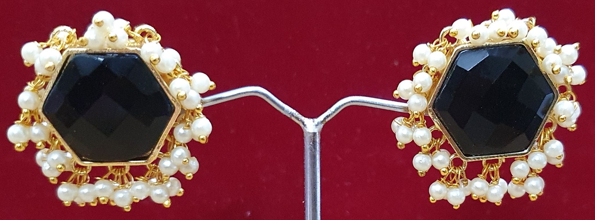 Brass Base Moti work Beautiful Studs