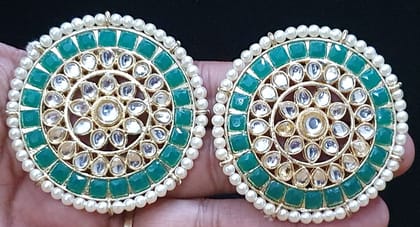 Kundan Beautiful Big Partywear Studs Earrings Kundan Beautiful Big Partywear Studs Earrings