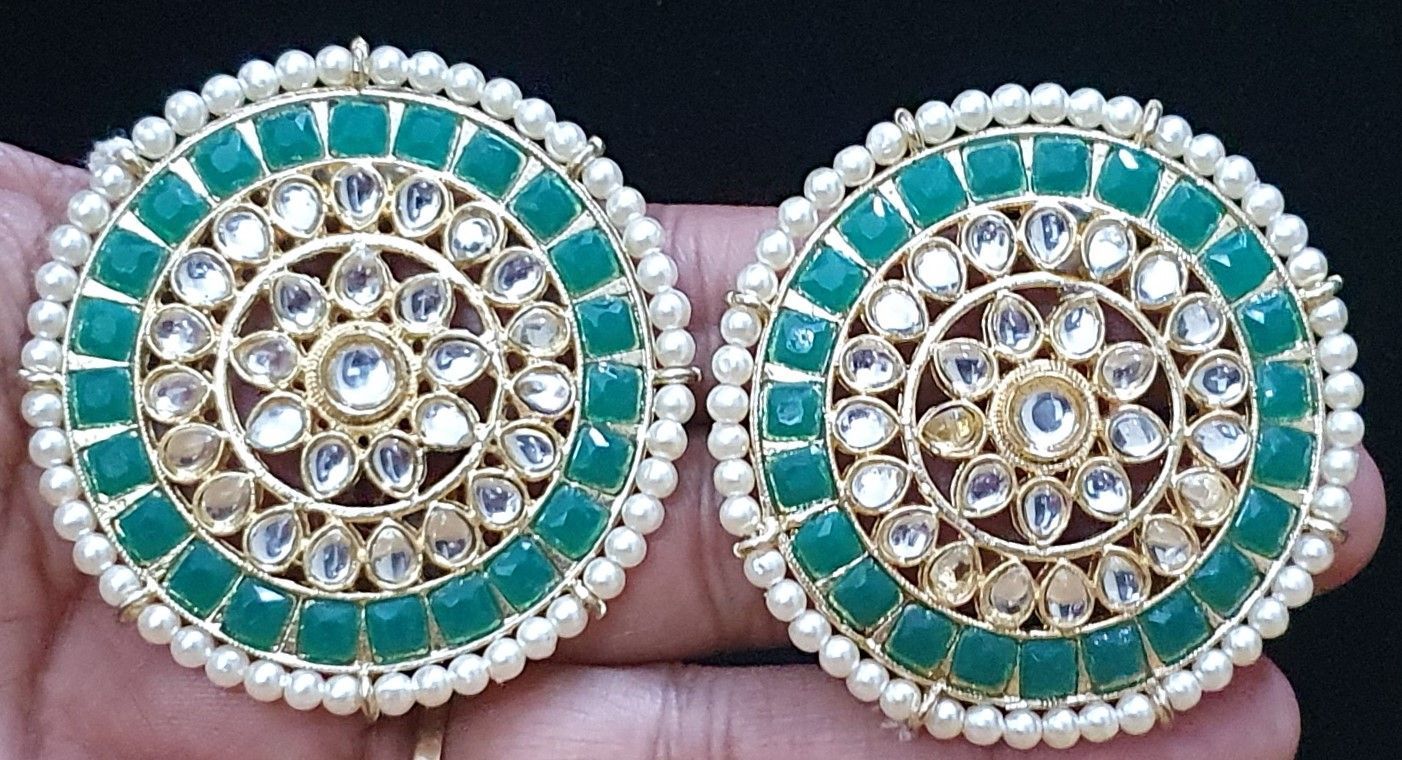 Kundan Beautiful Big Partywear Studs Earrings